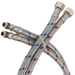 Modern Flexible Braided Stainless Steel Shower Hose for Bathroom Faucet with Female Compression Thread and Male Connector