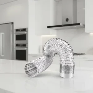 Modern Flexible Ducting Silvery White Anodized Durable Aluminum Duct Ventilation Air Hose For Kitchen Home Use
