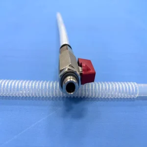 Multi Color Transparent White Black PFA Corrugated Tube PFA Corrugated Hose with Stainless Steel Ball Valve Assembly