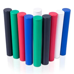 Multi Colors Custom Label Child Resistant Squeeze Open Tamper Evident Pop Tops Tubes Plastic Pre Packing 116mm Roll Tube