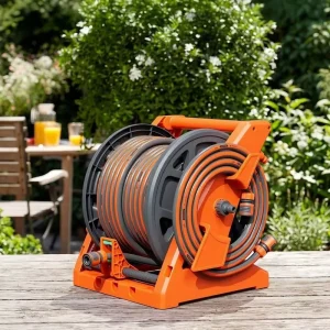 Multi Scene Portable Garden Water Hose Reel with Quick Connect System Heavy Duty Sprayer 50M PVC Pipe for Lawn Patio Washing