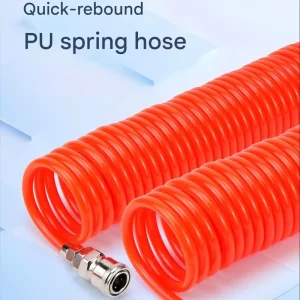 Multi Size Length PU Spring Coiled Air Hose 6mm OD Pneumatic Recoil Spiral Air Tube With Quick FttingsFor Air Compressor