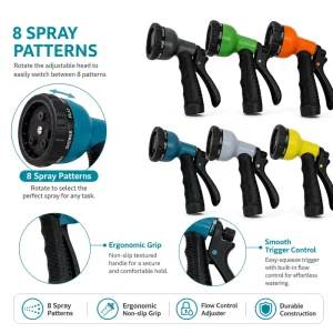 Multi Style ABS 8 Patterns Spray Nozzle Water Gun Multi function Expandable Garden Hose Gun for Daily Watering