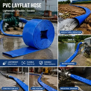 Multi-inner-diameter High Pressure High Quality PVC Layflat Hose for Water Supply Delivery Jiangsu Origin Non-Hazardous
