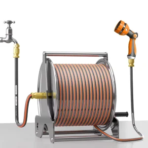 Multi purpose Expandable Stainless Steel Metal Garden Hose Reel CNS Standard Anti Corrosion Wall Mountable for Farm Irrigation