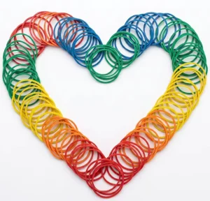 Multicolor Natural Rubber Bands Rainbow Colors Creative Stationery Rubber Band for School Blueprints Design Gift Shop