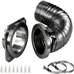 Multifunctional Dryer Vent Hose HVAC Flexible Aluminum Foil Ducting Flame Retardant 360 Bend for Hotel Hospital Bathroom