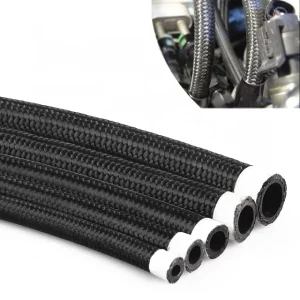 Multiple Size STOCK Stainless Steel Braided Fuel Line Black Nylon Nbr/cpe Oil Hose 4an 6an 8an 10an 12an 16an 20an