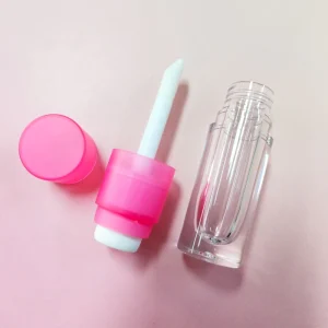 New Design 5mL Empty Transparent Container AS Material Plastic Lipglaze Makeup Lipgloss Tube With Sponge Applicator