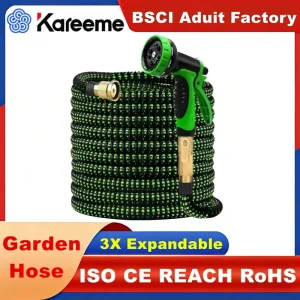 New Design Tangle-Free Magic Expandable Garden Hose with Swivel Brass Fittings 360 Degree Rotation for Easy Maneuvering