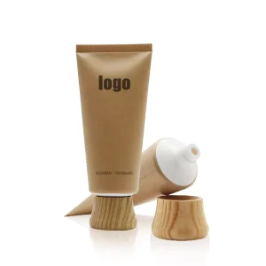 New Designs Recyclable Paper Tubes Wooden Screw Cap Packaging Printing Logo Tube Plastic Container Soft Cosmetic Packaging