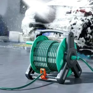 New Garden Hose Reel Durable PP Material 50m PVC Hose Nozzle with Quick Connector Gardening Irrigation Anti Abrasion