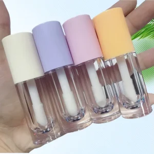 New Style Round 6ml for Clear Empty Lip Gloss Tube Plastic Bottles with Big Brush for Cosmetics