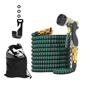 No Leak Custom Expandable Latex Garden Hose Anti UV Durable Solid Brass Connector Collapsible Low MOQ GH 001 3 4” 1 2”