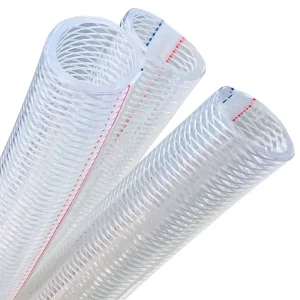 Non Toxic Crystal Clear PVC Fiber Reinforced Hose Anti Kink Flexible Braided Pipe for High Pressure Water