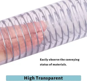 Non Toxic Food Grade PVC Heat Resistant Steel Wire Reinforced Hose 1-5 Inch Transparent Spring Pipe Cutting for Industrial