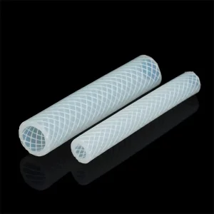 Non-toxic 15*24mm Clear Beer Milk Transparent Platinum Cured Braided Reinforced Silicone Tubing Hose