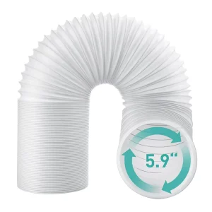 OEM 5.9″x1.5m Flexible Corrugated PP Air Conditioner Exhaust Hose with Steel Wire for Portable AC Home Ventilation Kit