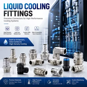 OEM CNC Liquid Cooling Fittings Threaded Adapters Hose Barb Connectors for Data Center Cooling