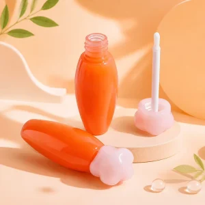 OEM Cute Shape Professional 3.5ml ABS Plastic Cosmetic Packaging Container Empty Custom Logo Lip Gloss Tube