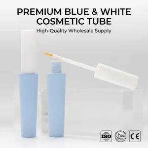 OEM ODM Professional Matte Light Blue Mascara Tubes Bottle Comb Wand ISO CE Certified Eco friendly Plastic