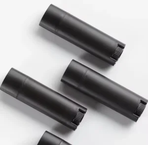 OEM OEM OEM Matt Black Plastic Oval 4.5ml Mini Lip Balm Empty Container Tubes