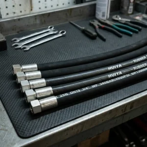 OEM Stainless Steel Overbraid Synthetic Rubber Hydraulic Hose Assembly Hex Fitting 340 Bar Custom Size for Industrial Equipment