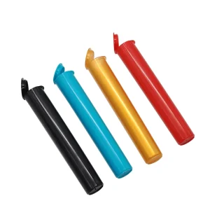 Opaque 120mm Pop Top Tube PP Plastic Child Resistant Pre Colored Roll Tube Pop Top Squeeze Cap Tubes