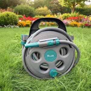 Outdoor Watering Irrigation Hose Expandable Hose Reel Cart 15m Portable Hose Reel Cart