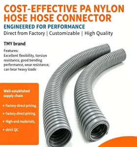 PA Corrugated Hose Flexible Nylon Conduit Cable Protection Tube High Pressure Durable Heat Resistant Industrial China