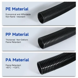 PA66 Fireproof Corrugated Conduit Flexible Plastic Protective Tube Steel Wire Corrugated Hose Galvanized