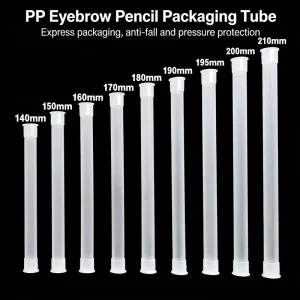 PC Clear Plastic Protective Packaging Tube for Pull String Eyebrow Pencil Cosmetic Straight Cylinder Container