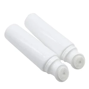 PE Biodegradable Cosmetic Sunscreen Cream Flexible Soft Plastic Skin Care Tube with Screw Cap Clear Silicone Brush Applicator