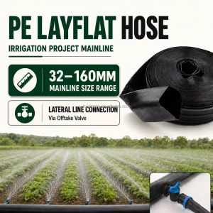PE Layflat Hose for Agricultural Irrigation System Farm Water Delivery Mainline