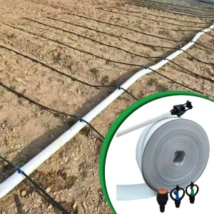 PE Layflat Hose with Pre punched Holes UV resistant High Pressure 2 3 4 Inch Drip Irrigation Main Pipe