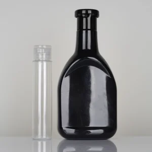 PET 400ml Flat Bottomed Test Tube Black Plastic Flip Top BBQ Sauce Seasoning Ketchup Cosmetic Shampoo Bottle for Tomatoes