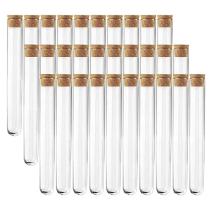 PET Flat Bottom Test Tubes with Wooden Cork and Screen Printed for Chocolate Packaging