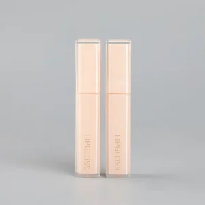 PETG Lipgloss Tubes Double Yellow Recyclable Plastic with Surface Labeling Lipgloss Packaging