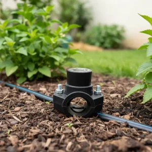 PP Plastic Garden Plumbing Adapter 25mm High Pressure UV Resistant Stainless Steel Reinforcing Ring 2 Bolt for Irrigation Pipe