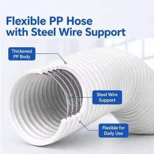 PP Telescopic Duct Commercial Kitchen Exhaust Hose Grease Resistant Flexible Air Conditioner Vent Pipe OEM ODM
