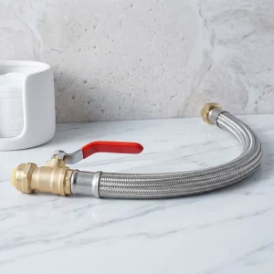 PTC Water Hose with Stainless Steel Braided Cover Flexible Push to Connect Water Supply Hose for Residential Plumbing