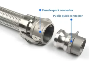 PTFE Corrugated Hose Flexible Wide Corrugation Self Cleaning Properties for Any Media Flows