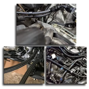PTFE Racing Hose AN4 AN12 Nylon Stainless Steel Braided Brake Hose Fuel Oil Line Car Hose Accessories Black Silver