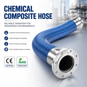 PTFE lined Chemical Composite Hose 316 Stainless Steel Wire for Suction and Discharge of Highly Corrosive Liquids