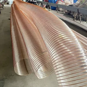 PU Anti Static Steel Wire Duct Flexible Hose Anti static Flexible PU Steel Wire Hose HVAC Duct