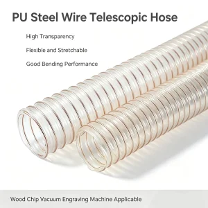 PU Copper Steel Wire Reinforced Flexible Hose Transparent Retractable Dust Suction Pipe for Woodworking Machinery
