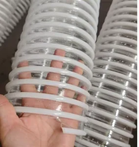 PU Helix Duct Hose Flexible PU Ducting With Helix Strip