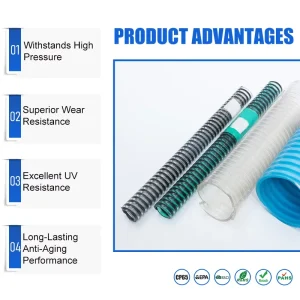 PU High Pressure Vacuum Hose Customized Lightweight Drain Flexible for Outdoor Use (ISO9001 Certified)