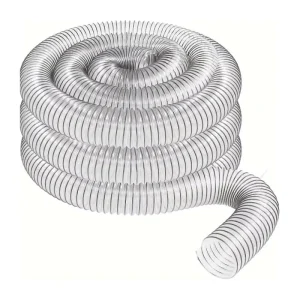 PU Steel Wire Flexible Suction Hose Ventilation Air Duct Vacuum Cleaner Extendable Collapsible Plastic Hose Pipe Black Strip