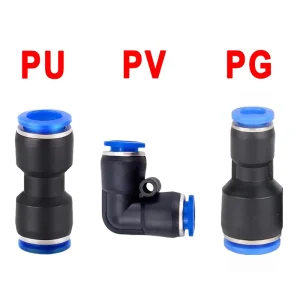 PV PU PG 4 6 8 10 12 14 16mm Blue Plastic Right Angle Elbow Quick Plug Air Hose Pneumatic Connector for Industrial Irrigation